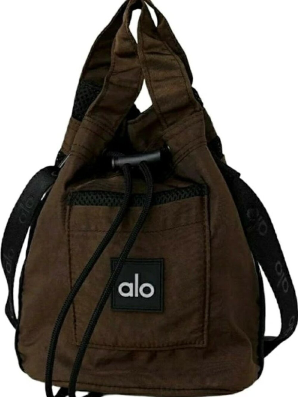 Alo Yoga Cross Body Bucket Bag Espresso/Black BNWT
